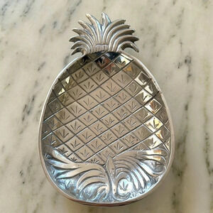 Pineapple Pewter/Metal Serving Bowl - So Fun!